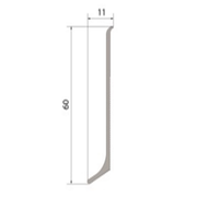 AL 60, Plinta din aluminiu, Silver Matt, 2,5m