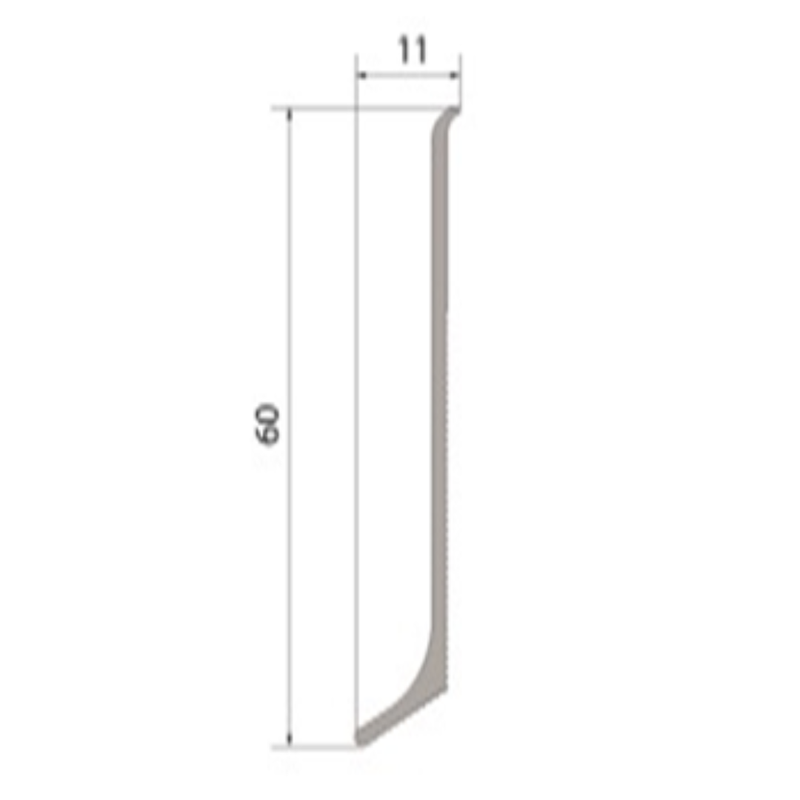 AL 60, Plinta din aluminiu, Silver Matt, 2,5m