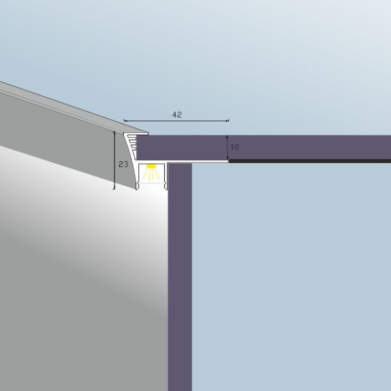 CT10L Profil aluminiu Silver Matt