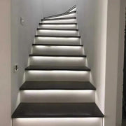 CT10L Profil aluminiu cu bandă difuzie LED pentru trepte, Black Matt (10 mm) (2.5 m)