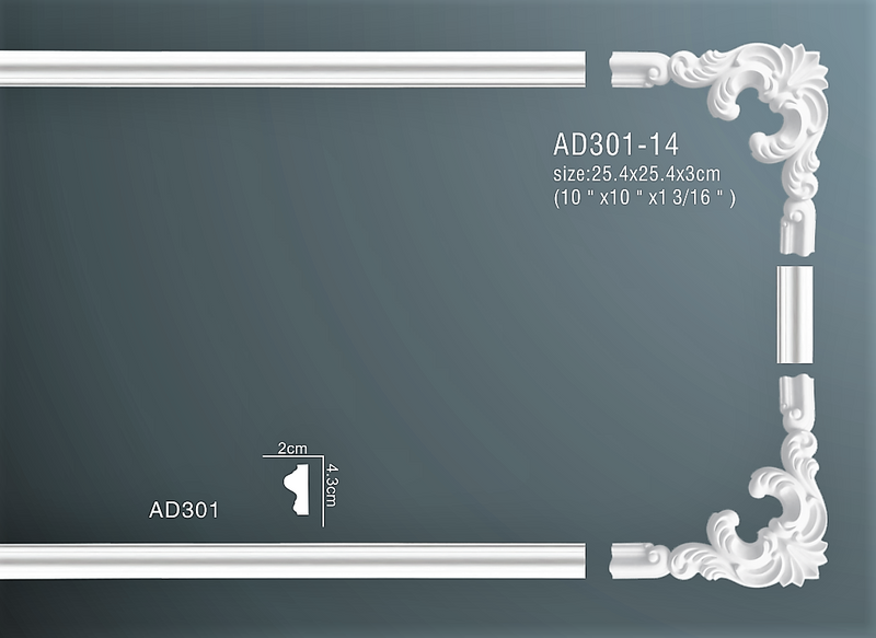 Cornier decorativ din poliuretan AD301