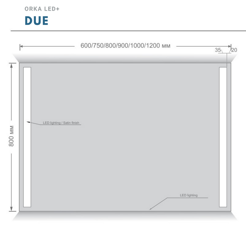 Oglinda ORKA LED+ Due PHKX030203 Antiaburire