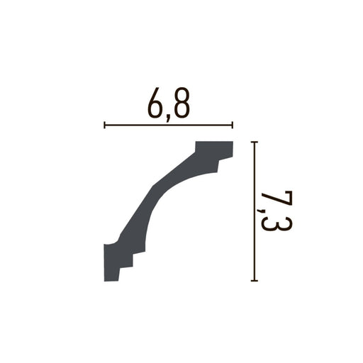 Bagheta poliuretan P807 (7.3 x 6.8 x 200cm)