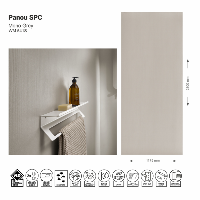 Стеновая панель SPC Mono Grey WMS 541S (Made in EU)