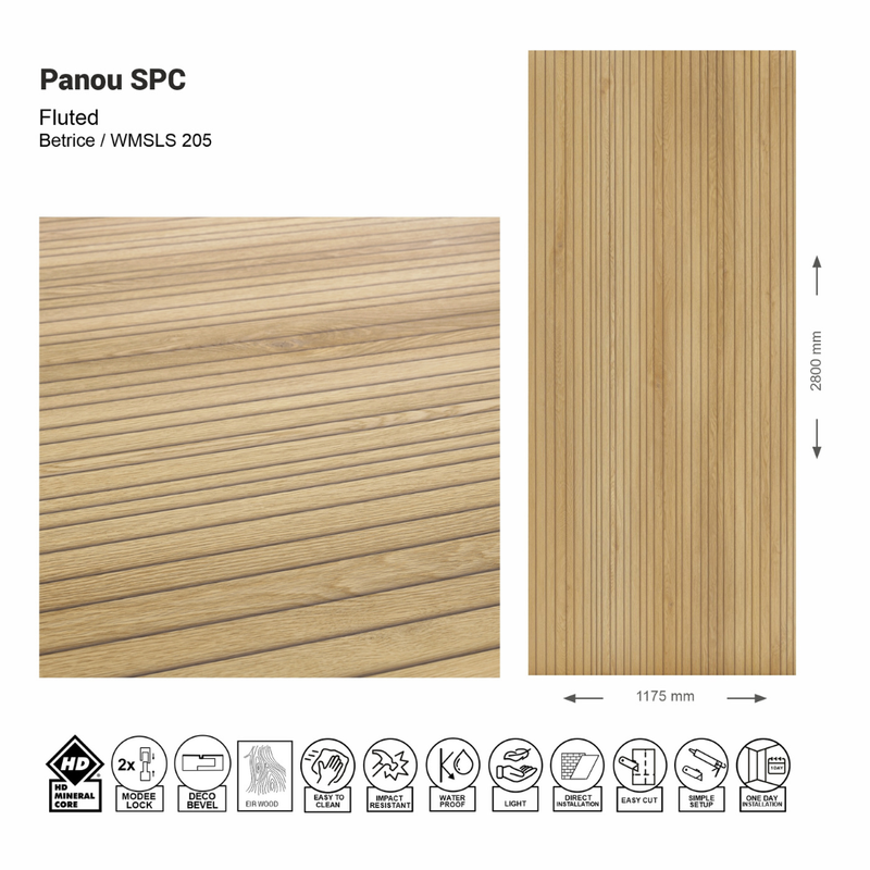 Panou de perete SPC Fluted Beatrice WMSLS 205