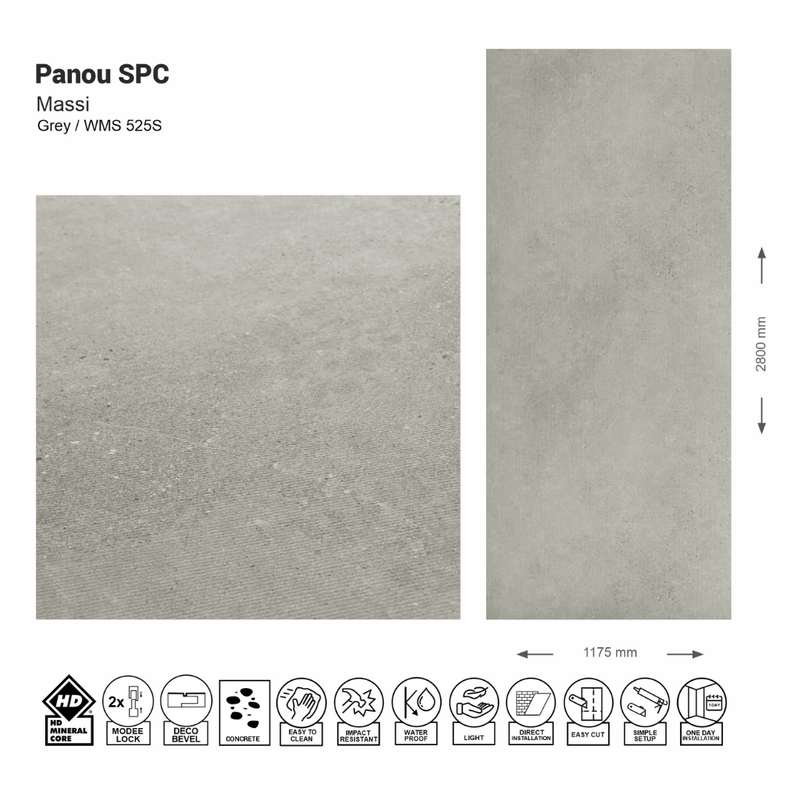 Panou de perete SPC Massi Grey WMS 525S (1175х2800х4mm)