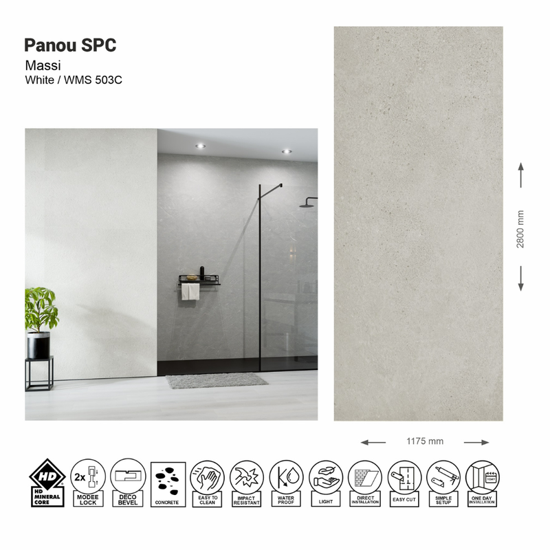 Panou de perete SPC Massi White WMS 503C (1175х2800х4mm)