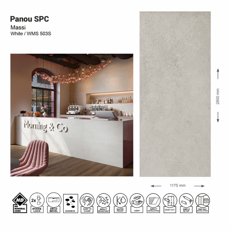 Panou de perete SPC Massi White WM 503S (1175х2800х4mm)
