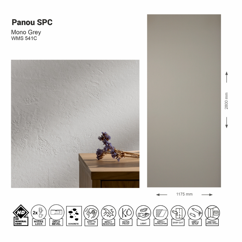 Стеновая панель SPC Mono Grey WMS 541C
