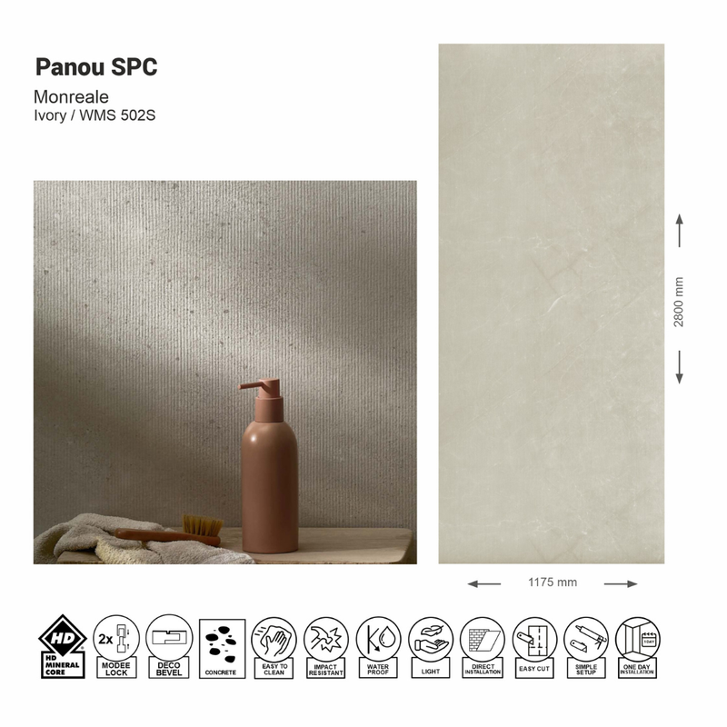 Panou de perete SPC Monreale Ivory WMS 502S (1175х2800х4mm)