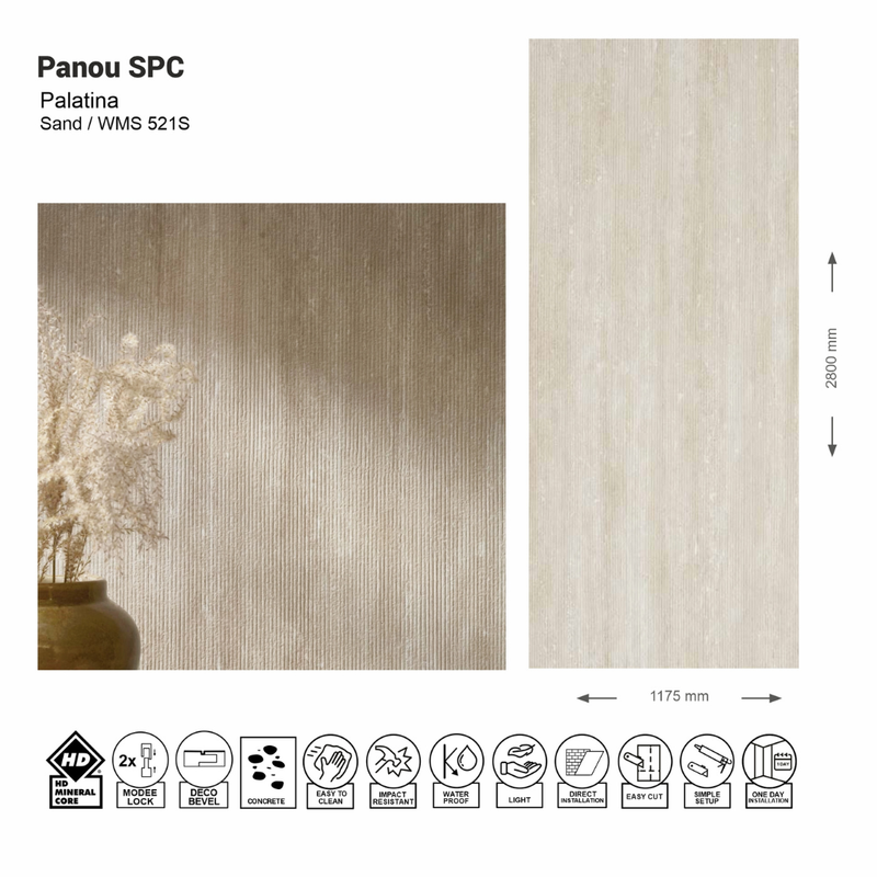 Panou de perete SPC Palatina Sand WMS 521S (1175х2800х4mm)
