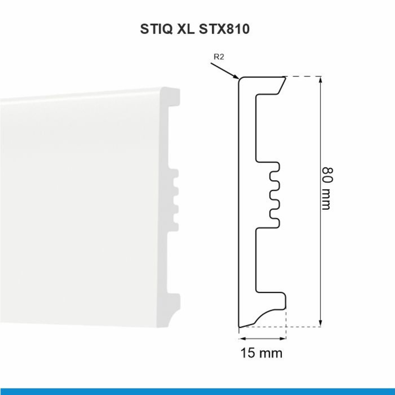 Plinta STIQ XL, STX810 (8cm) 2.2m ARBITON