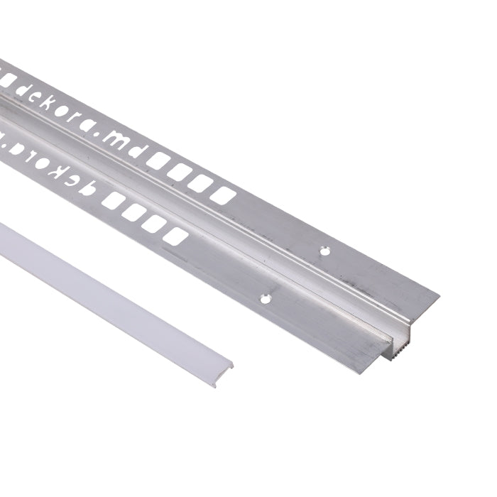 UR10, Profil tip ascuns cu bandă difuzie LED, cu efect separator, Raw, 2.9 m