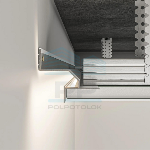 Profil tip ascuns din aluminiu AST12B PP Negru 2500mm