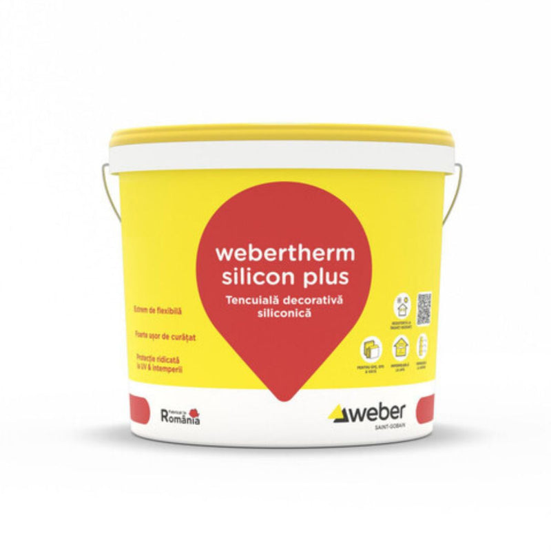 Декоративная штукатурка webertherm silicon plus 1.5мм, 25кг