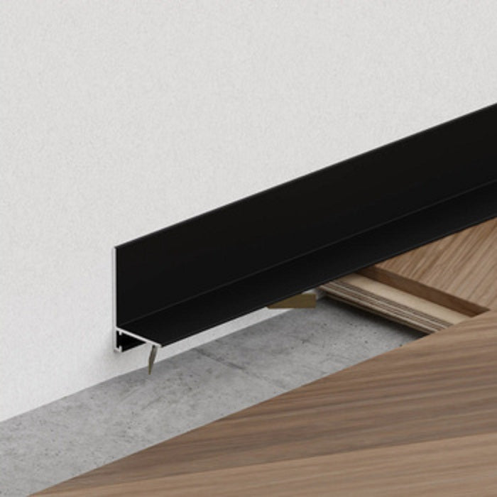AL16×20 Mini plintă pentru pardoseli, Black Matt, 2.5m
