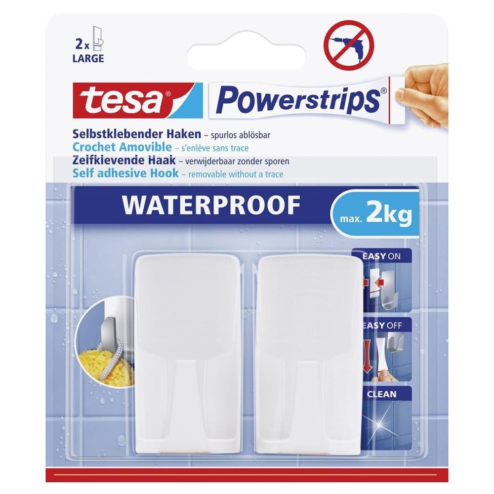Cârlige autoadezive WaterProof alb 2buc