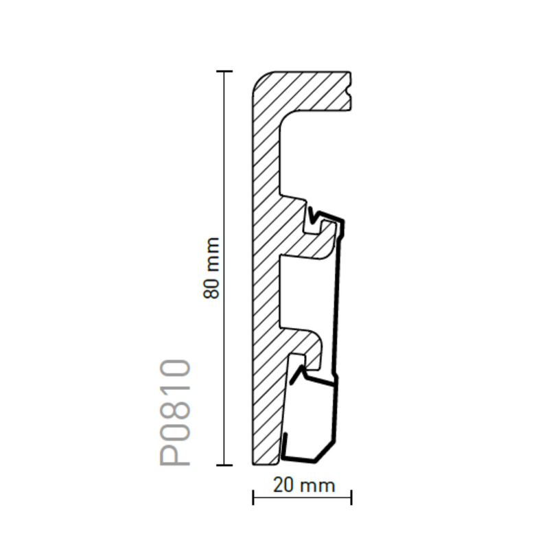 Plinta VЕGА P0810 (8cm) 2.4m ARBITON