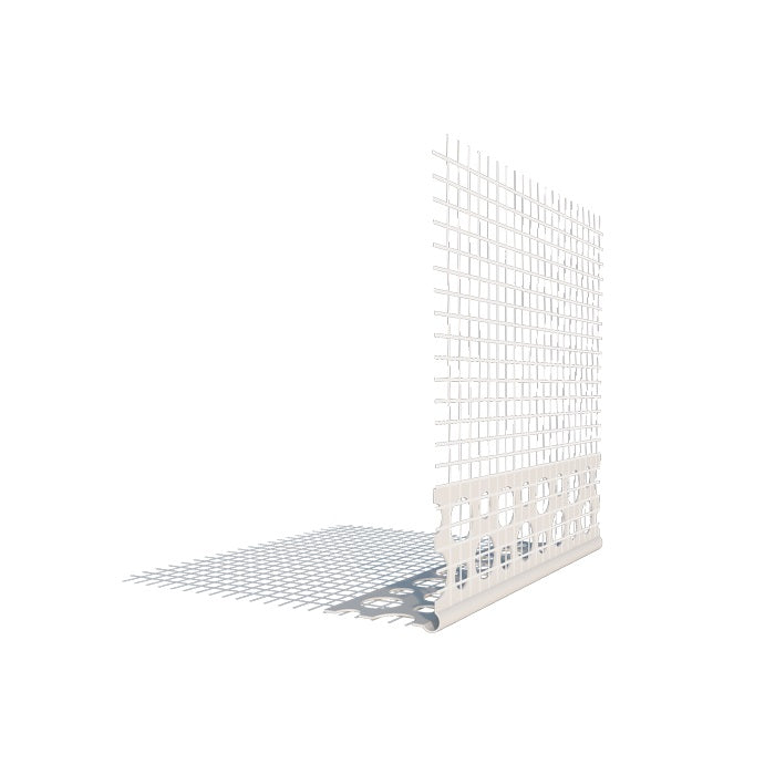 Cornier din PVC perforat cu plasă 14 cm