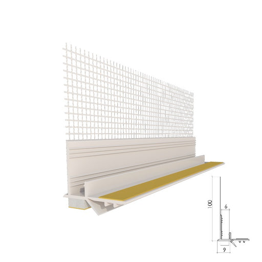 Profil din PVC cu plasă, autoadeziv, pentru geam, 6 mm