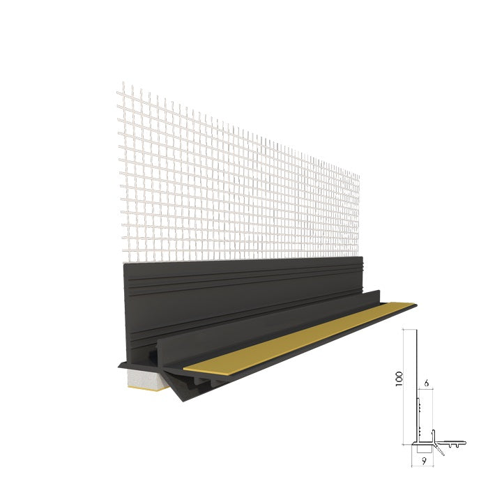 Profil din PVC cu plasă, autoadeziv, pentru geam, 6 mm