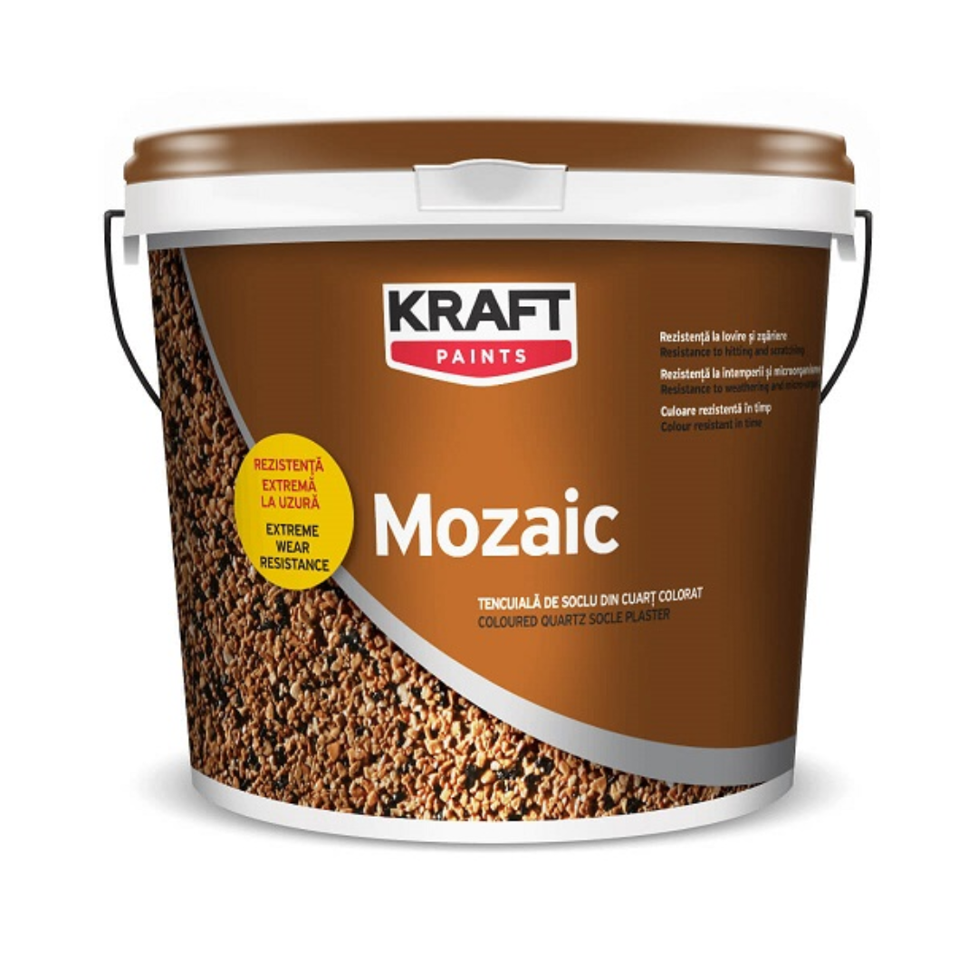 Tencuiala decorativă KRAFT Mozaic din piatră de cuarț, fracție mare